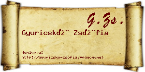 Gyuricskó Zsófia névjegykártya